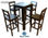 Mesas y sillas periqueras de madera color chocolate -5piezas- Royal table - 1