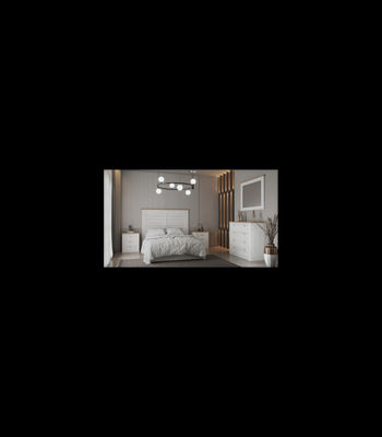 Mesita 3 cajones para dormitorio modelo Kansas acabado blanco tibet/roble - Foto 2