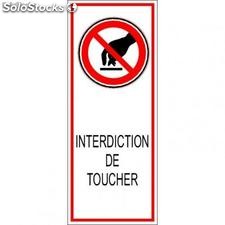 Message interdiction de toucher