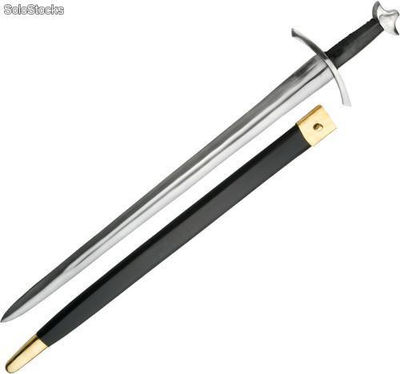 Metal sword with leather scabbard