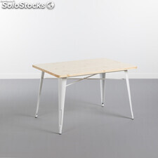 Metall/Holz Tisch stark weiß 120X80CM thinia home