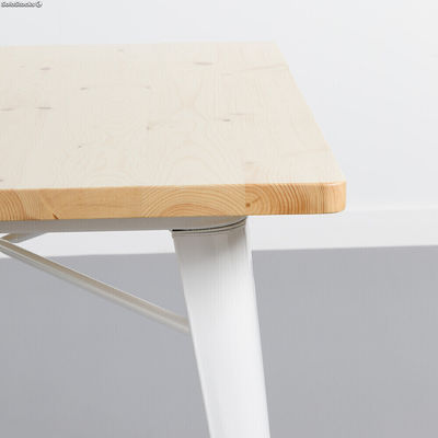 Metall/Holz Tisch stark weiß 120X80CM thinia home - Foto 4
