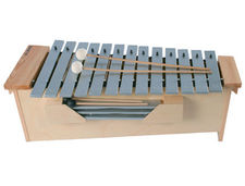 Metalofono amaya c2-a3 con placas intercambiables y baquetas en madera de pino