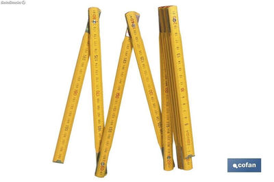 Metro de madera plegable | Regla para carpintería | Medida máxima de la regla: 2