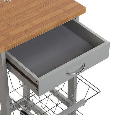 Meuble de cuisine avec 1 tiroir et 2 étagères, modèle Viena (gris) - Sistemas - Photo 4