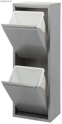 Meuble en métal pour recyclage avec deux compartiments, modèle Viena - Sistemas