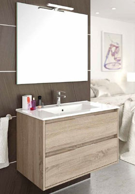 Meuble salle de bai suspendu SR 60x45cm avec deux tiroirs + vasque en céramique