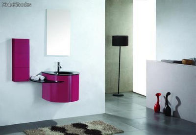Meuble Salle de bain design Rose ( 600mm + Armoire 250mm )