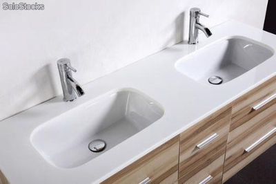 Meuble salle de bain double vasques saunature (1400mm + 280mm ) - Photo 2