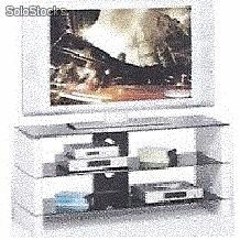 Meuble tv en bois mdf + verre - Photo 2