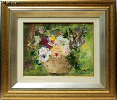 Mi cestita | Pinturas de flores en óleo sobre lienzo