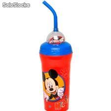 Mickey Mouse Glas mit Stroh (300 ml)