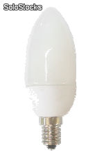 Micro lâmpada de poupança de vela t2. 7w. e-14 (2700k)