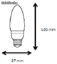Micro lâmpada de poupança de vela t2. 7w. e-14 (2700k) - Foto 2