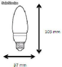 Micro lâmpada de poupança de vela t2. 7w. e-27 (2700k) - Foto 2