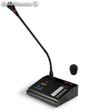 Micrófono con selector de zonas y tonos musicales de aviso para matriz de audio