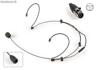Micrófono de cabeza manos libres, con conector mini XLR 4 pines color negro