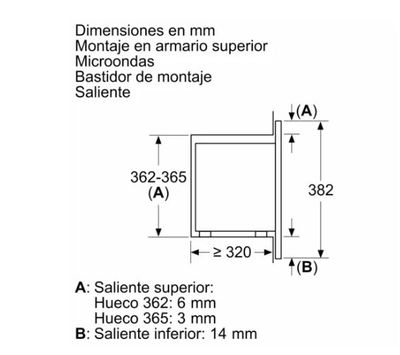 Microondas integrable Balay 3WGX1953, capacidad 17 litros, con medidas 36.4 x - Foto 5