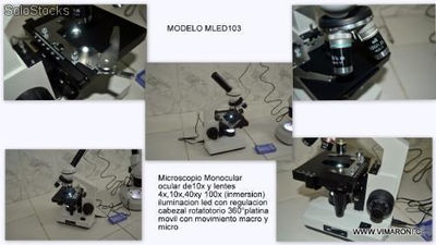 Microscopio monocular, con led y bateria recargable, objetivo inmersion. - Foto 2
