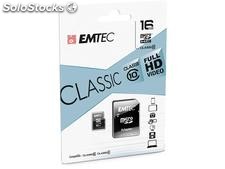 MicroSDHC 16GB emtec +Adapter CL10 classic Blister