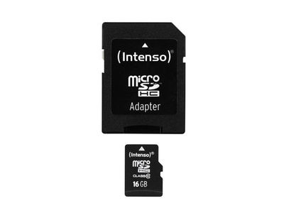 MicroSDHC 16GB Intenso + Adapter CL10 Blister