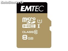 MicroSDHC 8GB emtec +Adapter CL10 EliteGold uhs-i 85MB/s Blister