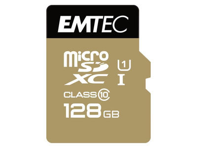 MicroSDXC 128GB emtec +Adapter CL10 Gold+ uhs-i 85MB/s Blister