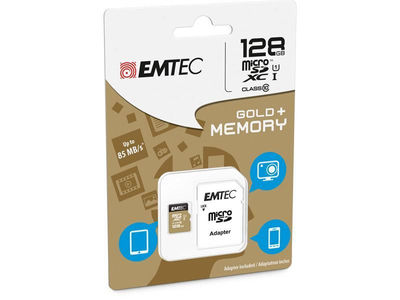 MicroSDXC 128GB emtec +Adapter CL10 Gold+ uhs-i 85MB/s Blister - Foto 2