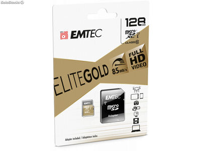 MicroSDXC 256GB emtec +Adapter CL10 EliteGold uhs-i 85MB/s Blister