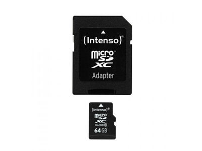 MicroSDXC 64GB Intenso +Adapter CL10 Blister