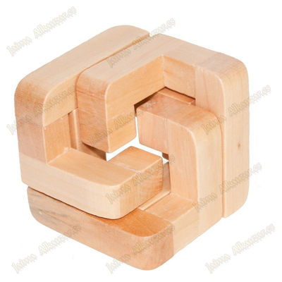 Middle game cube - holz - wit - puzzle - 6 x 6 cm