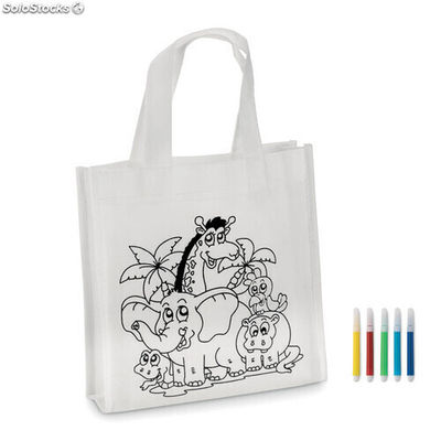 Mini borsa shopper da colorare bianco MIMO8922-06