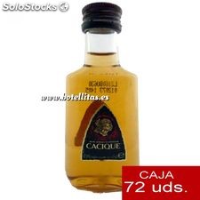 Mini botellitas de ron Ron Cacique Añejo 5cl CAJA DE 72 UDS