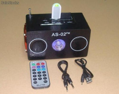 mini caixa de som com usb sd e FM as-02fm