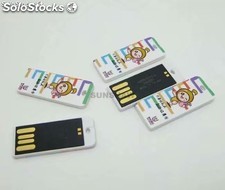 Mini Memoria USB tarjeta plástica con impresión a todo color y chip de grado A