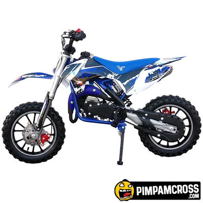 Mini Moto Cross Falcon 49cc - Sin Ruedines, Sin Montar, Azul - Foto 5