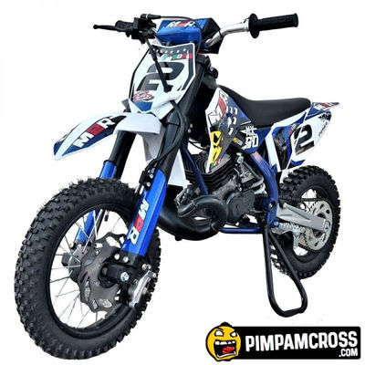 Mini moto cross M2R 50cc replica ktm Arranque a Patada - Sin Montar, Azul
