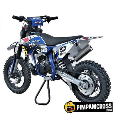Mini moto cross M2R 50cc replica ktm Arranque a Patada - Sin Montar, Azul - Foto 4