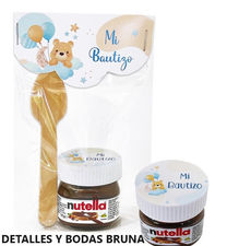 Mini Nutella para Bautizo con Cuchara y presentación