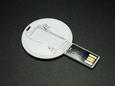 Mini unidad USB flash en forma de tarjeta redonda con logo personalizado - Foto 5