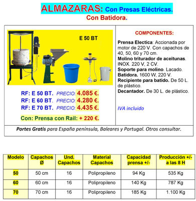 Minialmazara para aceite, con prensa eléctrica. - Foto 2