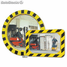Miroirs industriels Miroirs cadre jaune et noir - Photo 2