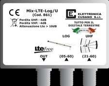 Miscelatore da Palo con Ingressi LOG+UHF con Filtro Lte - Mix-LTE-Log/U