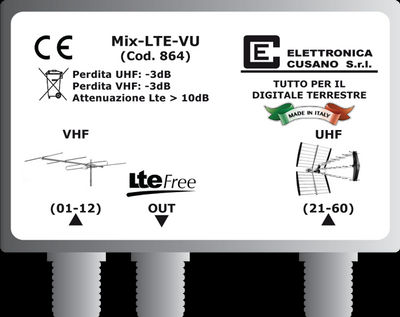 Miscelatore da Palo con Ingressi VU con Filtro Lte - Mix-LTE-VU