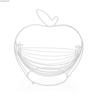 Miska na Owoce Versa Biały jabłko Stal (24,5 x 29,5 x 30 cm)