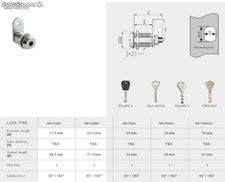 MK102BL Cerradura para Mueble 25mm Alta Seguridad para Locker