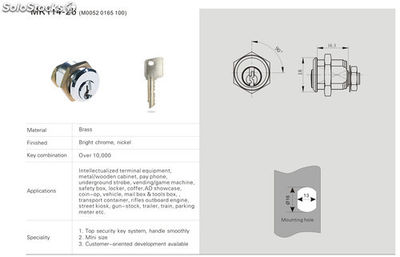 MK114-26 Mini Cerradura Seguridad para Lockers