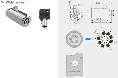 MK209 Barril de Cerradura Expendedora con Código Configurable