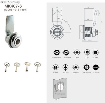 MK407-6 Cerradura de Gabinete para Estanterías metálicas - Foto 3
