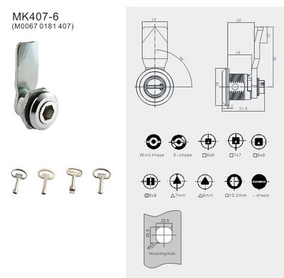MK407-6 Cerradura de Gabinete para Estanterías metálicas - Foto 3